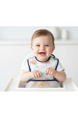 Babyjem Leke Tutmaz Giymeli Mama Önlüğü Pembe Puzzle