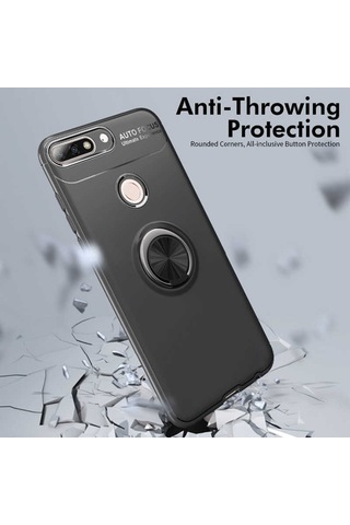 Huawei Y7 2018 Kilif Yüzüklü Magnetli Ravel Case 389753847
