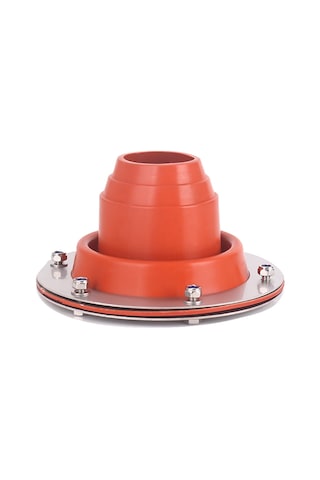 Springsun Kırmızı Silikon Baca Koruyucu - 45-100mm Çap Uyumlu, Paslanmaz Çelik