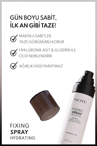 Note Hydrating Fixing Spray Makyaj Sabitleyici Sprey - Şeffaf