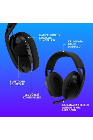 Logitech G G321 Lıghtspeed Bluetooth Kablosuz Hafif Konforlu Mikrofonlu Oyuncu Kulaklığı,