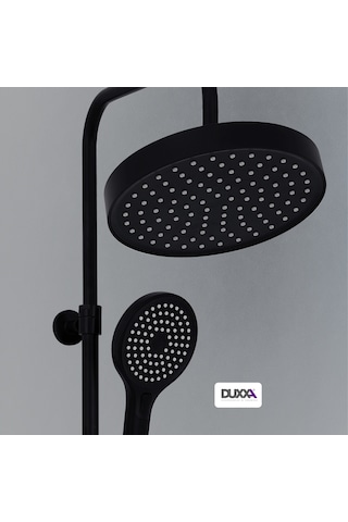 Duxxa Icon Termostatik Bataryalı Rain Duş Seti Siyah Dtb.112.ms Siyah