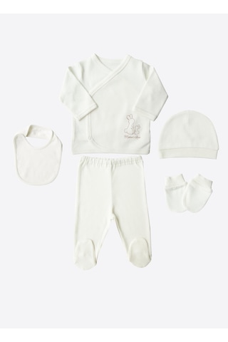 Kitikate Organik New Basic 5'li Zıbın Set Ekru Ekru