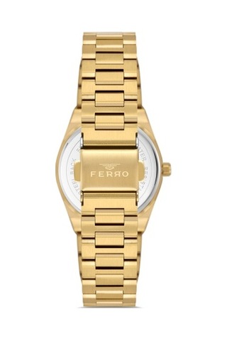 Ferro Fl21518awt-b Quartz Çelik Altın Rengi 30 Mm Kadın Kol Saati Altın