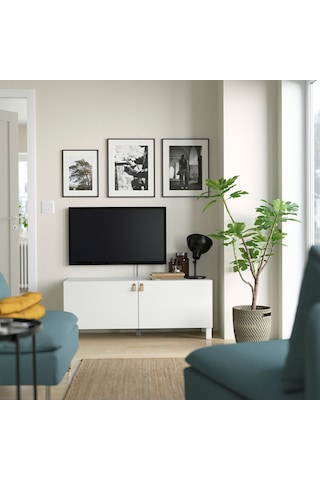 Tv Sehpası, Beyaz, 120x42x48 Cm, Lappvıken Beyaz