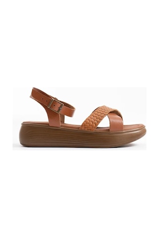Trendella Taba Hakiki Deri Sandalet Tr31my58b Siyah