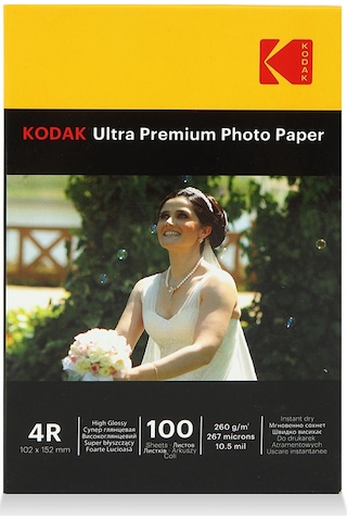 Kodak Photo Paper 4R Glossy-Parlak 10X15 -100'Lük 260G