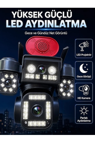 Yüksek Güçlü Led Aydınlatma Ve Gece Görüş Teknolojisi İle Günün Her Saatinde Net Görüntüleme