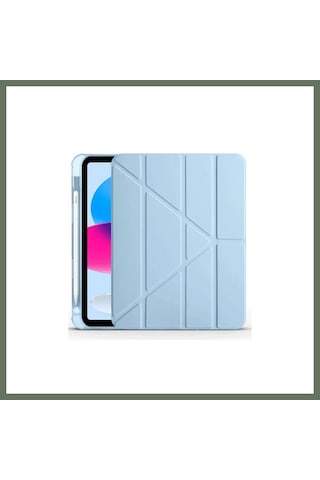 Bezos Apple Uyumlu iPad 2025 10.9 10.nesil A16 Kılıf Kalemlikli Mars Tablet Kılıfı - Mavi Bezos1