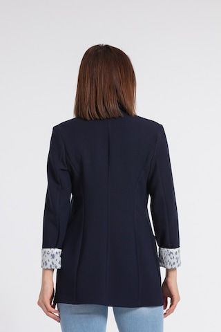 Jument Yakalı Cepli Uzun Kol Katlamalı Blazer Kumaş Ceket-Lacivert