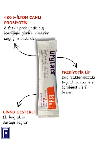 Lifylact Kids Probiyotik+Zinc Takviye Edici Gıda 2 x 10 Şase