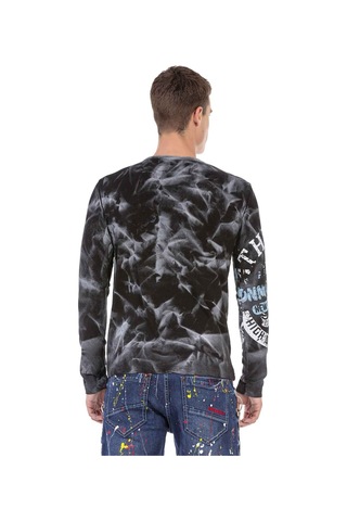 Cipo & Baxx CL453 3 Boyutlu Siyah Erkek Sweatshirt Siyah