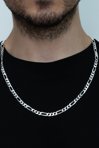 Gümüş Figaro 3+1 Erkek Kolye Zincir 55Cm 5Mm 26Gr Msn13