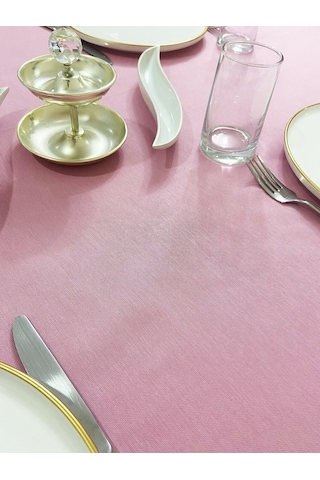 Sıvı Geçirmez Dertsiz Masa Örtüsü Pembe 13 Parça