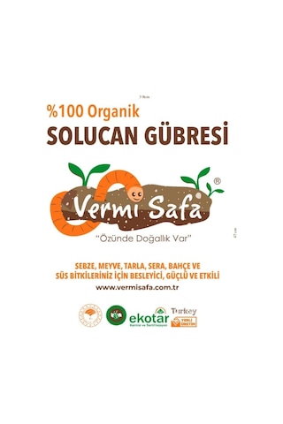 %100 Organik Vermisafa Katı Solucan Gübresi 20 KG Lamine Çuvallı