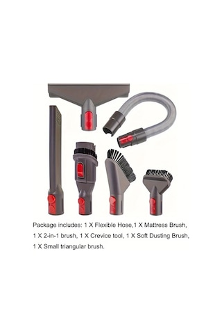 Honeybeeshop 6 Adet Plastik Elektrikli Süpürge Ek Parça Seti V7 V8 V10 V11 V15 Uyumlu Dar Alan Ucu Başlık Fırçalar