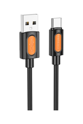 Borofone Bx114 Yapı 3a Usb Tip-c Şarj Veri Kablosu, Uzunluk: 1m Siyah
