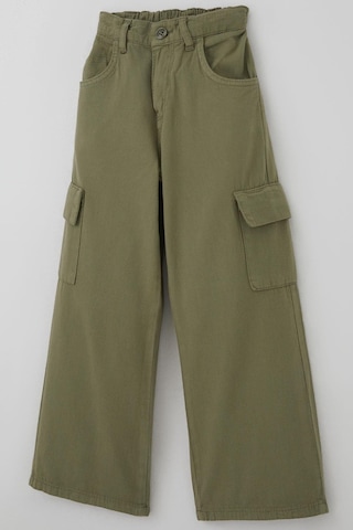 Breeze Kız Çocuk Gabardin Pantolon Kargo Cep Detaylı 5-14 Yaş, Haki Yeşil Haki Yeşil