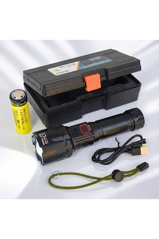 Small Sun 50w 5000 Lümen 26800 Model 8800 Mah Pil 1,5 İle 2 Km Menzilli 10 Saat Çalışma Süresi Siyah