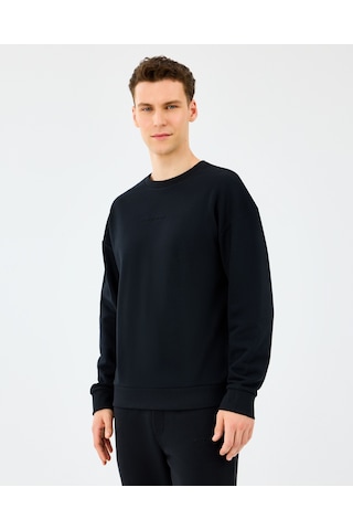 Skechers M Essential Crewneck Sweatshirt Erkek Siyah Sweatshirt S2610015-3817 Siyah