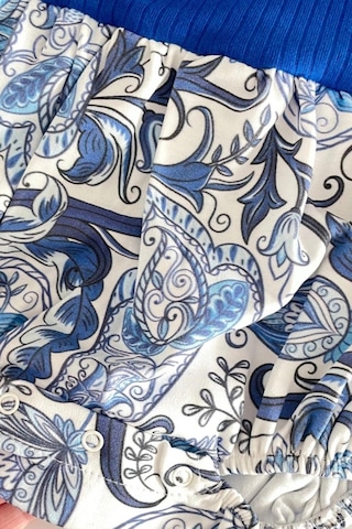 Kız Bebek Kokina Çiçeği Tek Omuz Romper Tulum Mavi