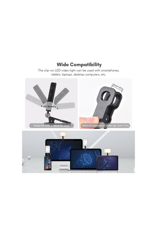 Andoer Ekran Klipsi İle Bilgisayar Cep Led Video Işığı Siyah Siyah