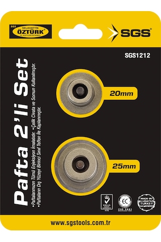 Sgs Pprc Boru Kaynak Pafta 2'Li Set 20 Mm - 25 Mm -