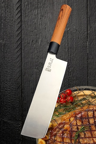 Japon Nakiri Şef Bıçağı Uzak Doğu Şef Bıçak Kahverengi