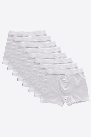Malabadi Erkek Çocuk Beyaz 8 Li Paket Pamuk Elastan Boxer 208