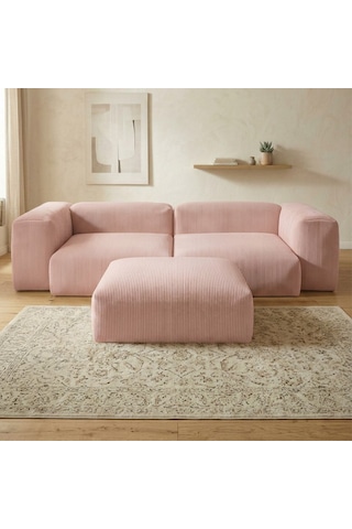 Relax Köşe Koltuk Takımı Sünger Koltuk Kanepe Divan Pembe