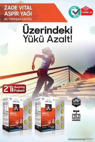 Zade Vital Aspir Yağı 60 Yumuşak Kapsül 2 Adet