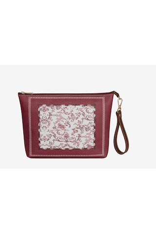 Bordo Suni Deri Clutch&portföy Çanta 30x21 Cm