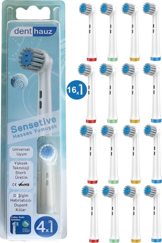 Sensetive - Ekstra Yumuşak Oral B Şarjlı Diş Fırçası Yedek Başlığı - 16 Adet Yedek Başlık