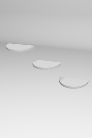 Vaveni 3'lu Oval Duvar Rafı Beyaz 115 Cm Arz