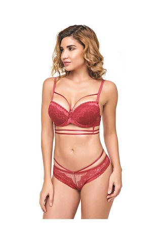 MAN4724-1022 Anıl İç Giyim Kadın Balenli Destekli Dolgulu Askıları Çıkabilen Yaka Detayl Göğüs Altı İç Çamaşırı Takımları 37747100 Çok Renkli