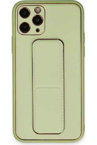 Newface Apple iPhone Uyumlu 11 Pro Max Kılıf Coco Deri Standlı Kapak - Semeglbl - 6 Su Yeşili