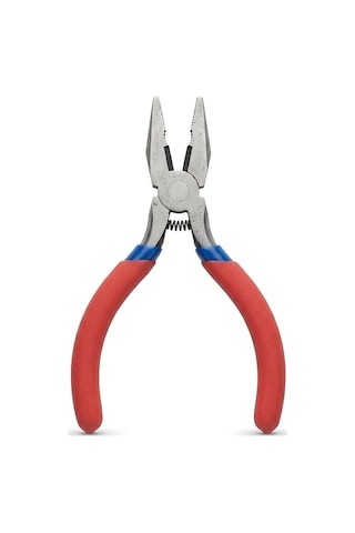 Yaylı Mini Kombine Pense - Ergonomik Çift Renk Kaymaz Saplı, Kablo Kesme Ve Sıkma Fonksiyonlu Hassas El Aleti