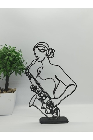 Saksafoncu Masa Dekor Hediye Fikri Sanat Heykeli