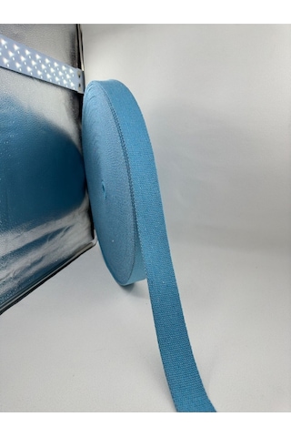 Paşateks 4 Cm Pamuk Poly İpten Üretilmiş Kolon Şerit-5 Metre-mavi