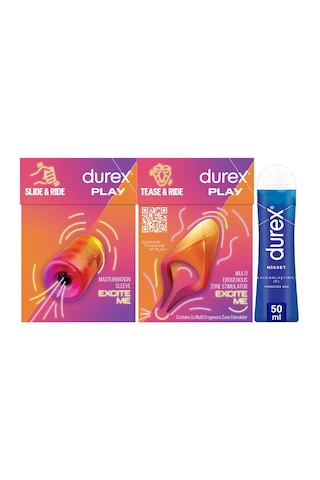 Durex Çoklu Erojen Bölge Uyarıcı + Manuel Mastürbatör + Hisset Kayganlaştırıcı Jel 50ml