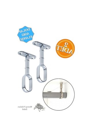 Krom Kaplama Oval Dolap Askı Flanşı - 2 Adet, Güçlü Ve Dayanıklı 50cm