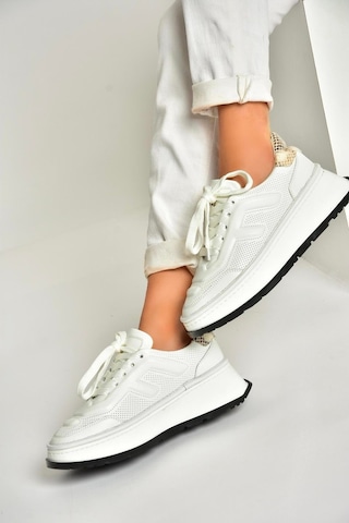 Fox Shoes U555605603 Beyaz Hakiki Deri Kalın Tabanlı Spor Ayakkabı Sneakers Beyaz-hakiki Deri
