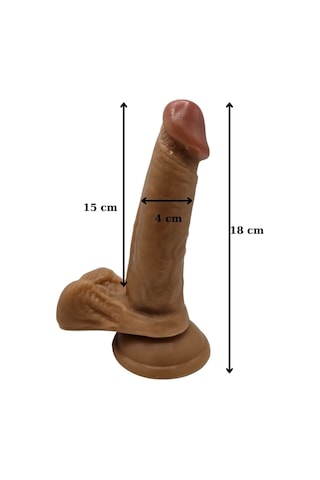 River World 18 Cm'lik Dildo Melez Testisli Gerçekçi