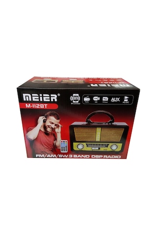 Meier M - 112Bt Usb/Sd/Mp3/Bluetooth Şarjlı Nostaljik Radyo