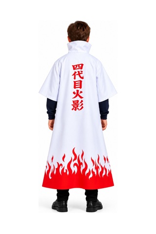 Çocuk Minato Namikaze Cosplay Pelerini Beyaz