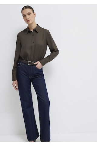 Mavi - Haki Tencel Liyosel Gömlek 1211506-71603 Yeşil