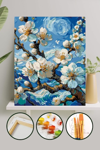 Sayılarla Boyama Tuval Seti 40x50 Cm - Bahar Dalı