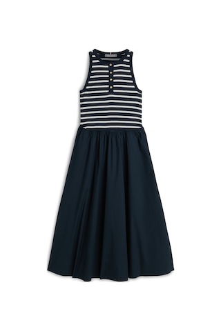 Tommy Hilfiger Gold Button Poplın Mıx Dress Kadın Mavi Elbise - Ww0ww49628
