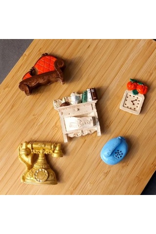 Uretti - Pınar 2572 - 9186 El Yapımı 5'li Tematik Minyatür Eşyalar Magnet 5