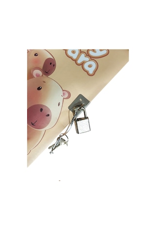 Capybara Hatıra Defteri Günlük Kilitli Defter 80 Yaprak - Sweet Kapibara Kahverengi